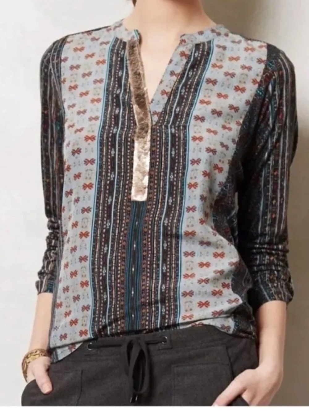 Anthropologie Tiny Top With Sequin Accent